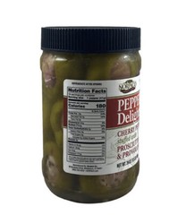 Norpaco Prosciutto and Provolone Stuffed Green /Red Cherry Peppers 24 oz in Oil