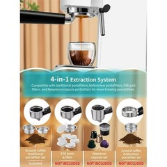 Gevi GECME022-U Espresso Machines 20 Bar Automatic Coffee Machine with Milk