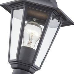 Pia Ricco 1-Light Black Aluminum Outdoor Post Light Fixture Weather Resistant