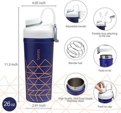 Set of 2 pcs 26 oz. Insulated Stainless Steel Double Wall Shaker Water Bottle