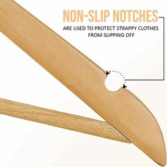 Wooden Hangers Pack of 10 20 & 50 & 100 Suit Hangers Premium Natural Finish Home