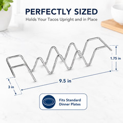 3-Piece Stainless Steel Taco Holder Stand Set Holds 12 Tacos Total Taco Tuesday