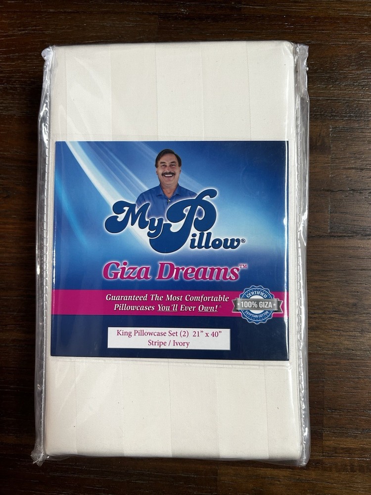 My Pillow King Pillow Cases Egyptian Cotton 21 x 40 Giza Dreams Set of 2 Ivory