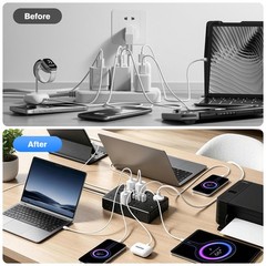 Power Strip Surge Protector with 16 Outlets 3 USB A and 3 USB C Ports Flat Plug