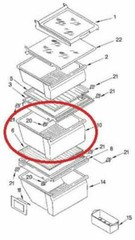 WP2188656 OEM18018174 Whirlpool Kenmore Refrigerator Middle Crisper Pan; H3d