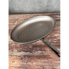 Oval Grill Pan Heavy Duty Cast Aluminum Nonstick Stovetop Cooking