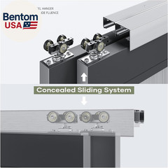 5.3Ft/64In Bypass Double Sliding Pocket Door Hardware Kit,Commercial Grade,Alumi