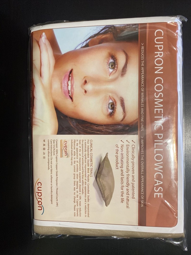 NEW Cupron 100% Copper Oxide Pillowcase Reduces Wrinkles and Fine Lines-FreeShip
