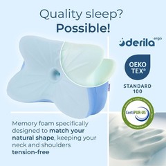 Derila Ergo Cervical Neck Pillow – Memory Foam Pillows for Back & Side Sleepers