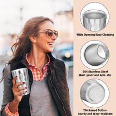 Stainless Steel Double Wall Cups, 16 oz Insulated Tumbler, 4 Pack Unbreakable…