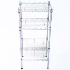 Rectangle Carbon Steel Metal Assembly 4-Shelf Kitchen Storage Rack Silver Grey