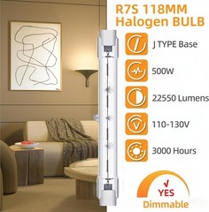 MISDOOD R7S J118mm T3 Halogen Light Bulbs 120V 500W Type THalogen LED