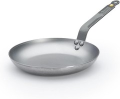 De Buyer Mineral B Round Carbon Steel Omelette Pan, Nonstick, 9.5″, Oven Safe