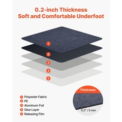 Uimoso 24×24 Inch Carpet Tiles, 15-Pack, Self-Adhesive Gray Rug Squares