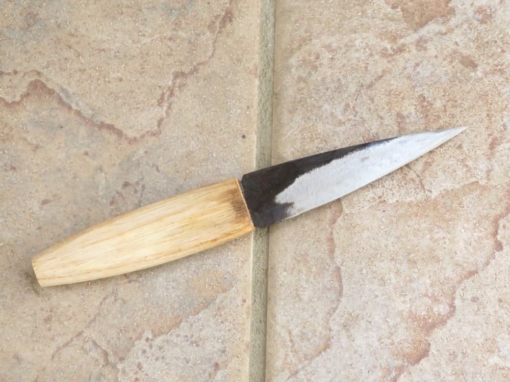 Crude – 3 Inch Asian Paring Knife – Carbon Steel – Thin, Light, SHARP !