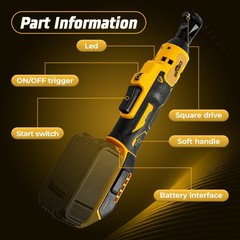 CISIVIS Cordless Electric Ratchet Wrench 3/8″ for Dewalt 20V Li-Ion Battery-