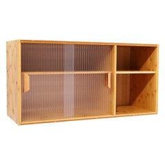 Kitchen Pantry Cabinet, Wall Mount or Countertop Sideboard with Glass Doors,