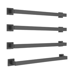 8.99 Lbs Modern Bathroom Wall Mount Towel Bar Set Stainless Steel Black