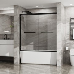 Double Sliding Bathtub Shower Door 60 in. W x 58 in. H Shower Enclosure