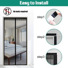 Magnetic Screen Door Heavy Duty Hands-Free Mosquito Mesh Anti Bugs Fly Curtain