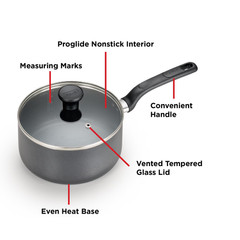 T-fal Easy Care Nonstick Cookware, Saucepan, 2 Quart, Grey