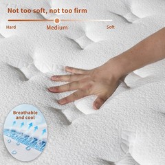 12″ Mattress Full Queen King Size Gel Memory Foam Hybrid Spring Bed in a Box