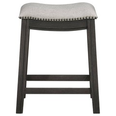 Coaster Elliston 24.25 in Dark Grey Beige Counter Height Saddle Bar Stools 2pc