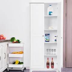 72in 2 Door Pantry Cabinet Storage Cabinet with Adjustable Shelf Kitchen Storage