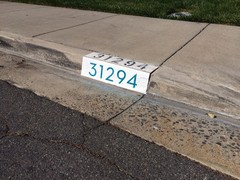 Modern Curb House Number Stencil; 4″, Mid Century, Palm Springs, Neutra, Atomic