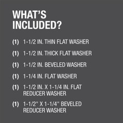 1-1/4 in. – 1-1/2 in. Sink Drain Pipe Rubber Slip-Joint and Reducing Washers