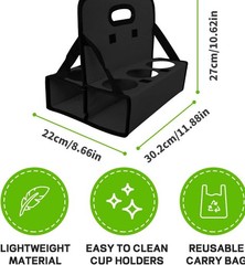 6 Cup Drink Carrier with Handle Foldable Reusable Cup Caddy for Coffee Takeou