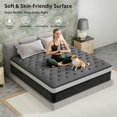12″ 14″ Mattress In a Box Gel Memory Foam Hybrid Spring Twin Full Queen King Bed