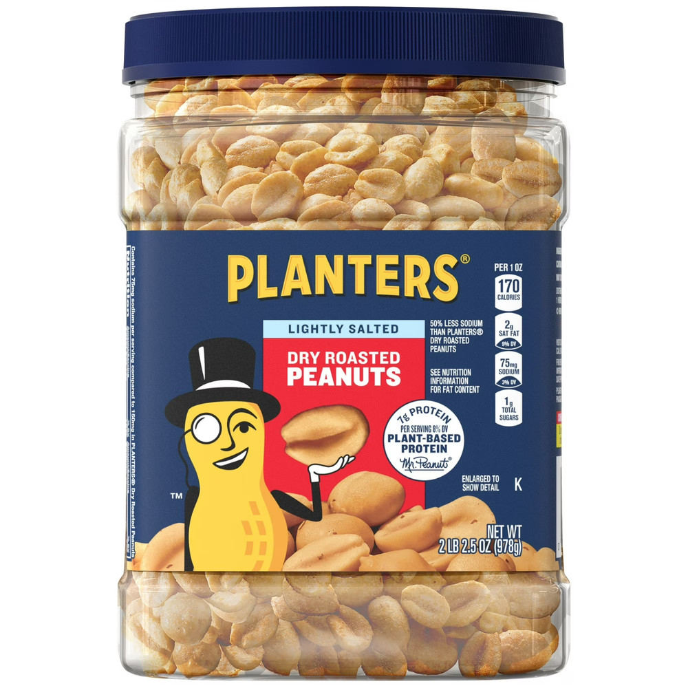 PLANTERS Lightly Salted Dry Roasted Peanuts, Party Snacks, Free Shipping