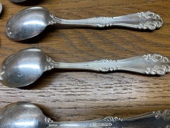 9 Rogers Nickel Silver spoons along with 4 Holmes & Edwards