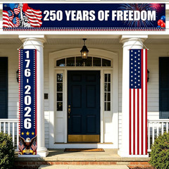 250Th Anniversary Banners 3 Pcs Patriotic Decorations 250 Years of Freedom Hangi
