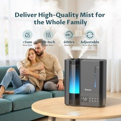 BREEZOME 8L Humidifier Both Warm And Cool Mist Top Fill, Essential Oil Diffuser