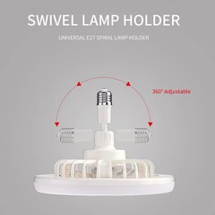 Rotatable 3in1 Ceiling Fan Remote Control Lighting Lamp Base Bedroom Living Room