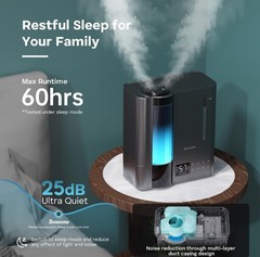 BREEZOME 8L Humidifier Both Warm And Cool Mist Top Fill, Essential Oil Diffuser