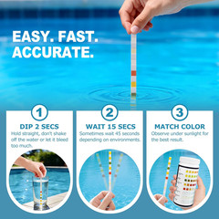 8-In-1 Pool and Spa Test Strips, 100 Count Water Testing Kit for Saltwater & Chl