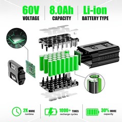 5 Ah 9 Ah For Greenworks Pro 60V Max Lithium-ion Battery LB60A00 LB60A02 LB60A03