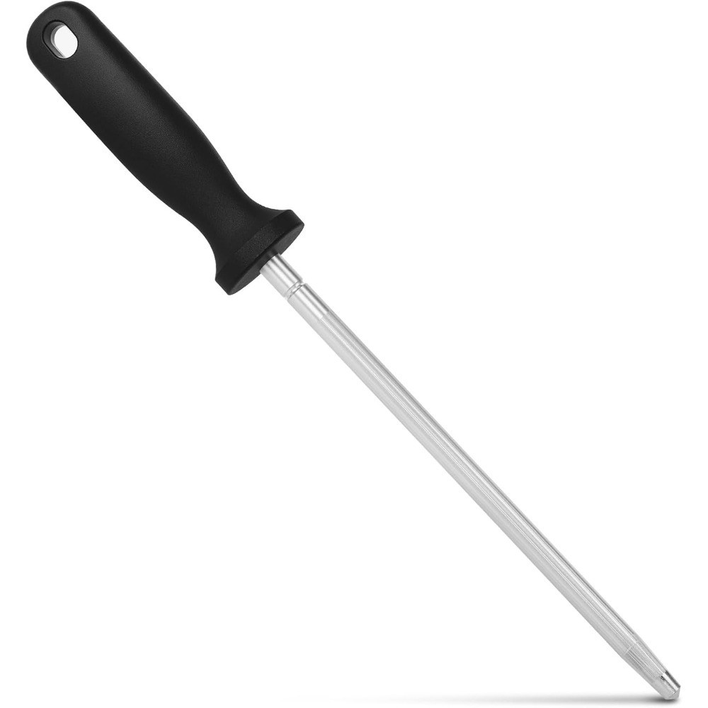 12 Inches Knife Sharpening Steel Rod, High Carbon Steel Honing Rod with 9 Inches