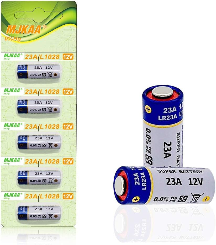 5 Count A23 A23G 12V Alkaline Battery For Remote Control Garage Doors Opener
