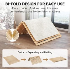 NAIZEA Japanese Tatami Mat, Foldable Tatami Bed Frame Twin Full Queen Floor Bed