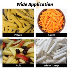 Hakka French Fry Cutter Commercial Potato Fruit Vegetable Slicer with 3 Blades