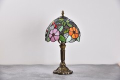 Tiffany Table Lamp Bedside Lamp Floral Stained Glass Lamp Desk Light H14″