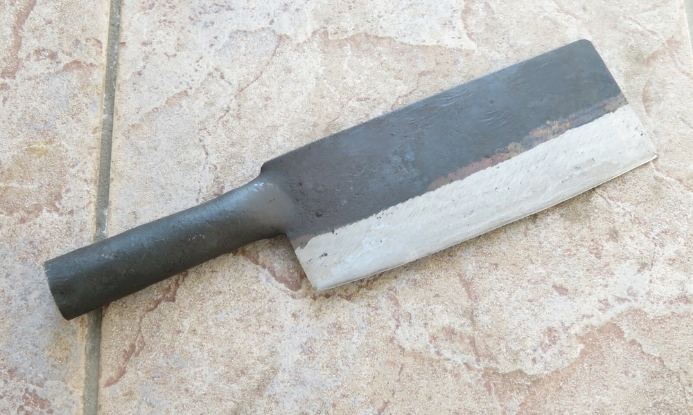 Crude – 7 Inch Chinese Vegetable Cleaver Chef Knife, Carbon Steel, Steel Handle
