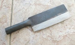 Crude – 7 Inch Chinese Vegetable Cleaver Chef Knife, Carbon Steel, Steel Handle
