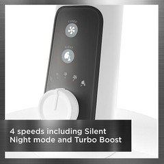 Rowenta Turbo Silence Table Fan 12 In. Ultra Quiet Oscillating Fan VU2730 White