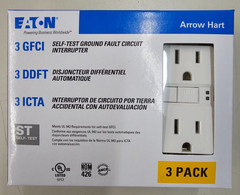 Eaton (3-pack) 15 Amp 125 Volt White Indoor GFCI Wall Outlet SGF15W-3-LW