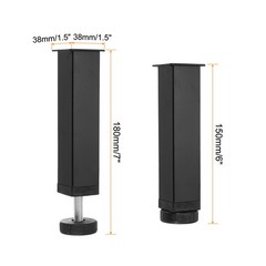 Adjustable Height Center Support Leg 6″ Bed Support Legs Black